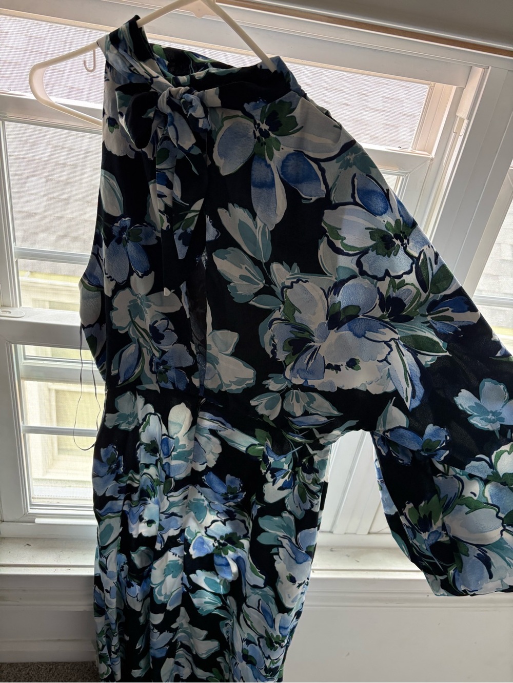 Floral One-Shoulder dress in Navy and Blue
